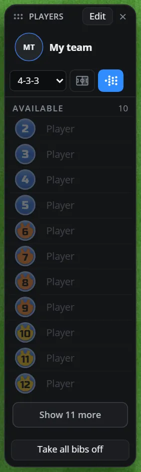 The Players card standing beside the sidebar, with its grip, Edit button and close cross