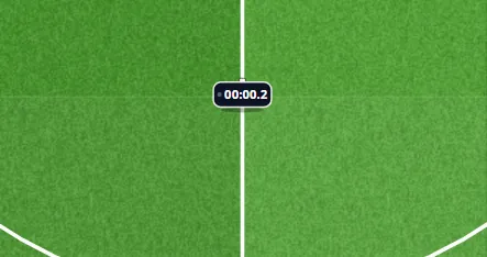 A stopwatch on the pitch showing 00:00.7
